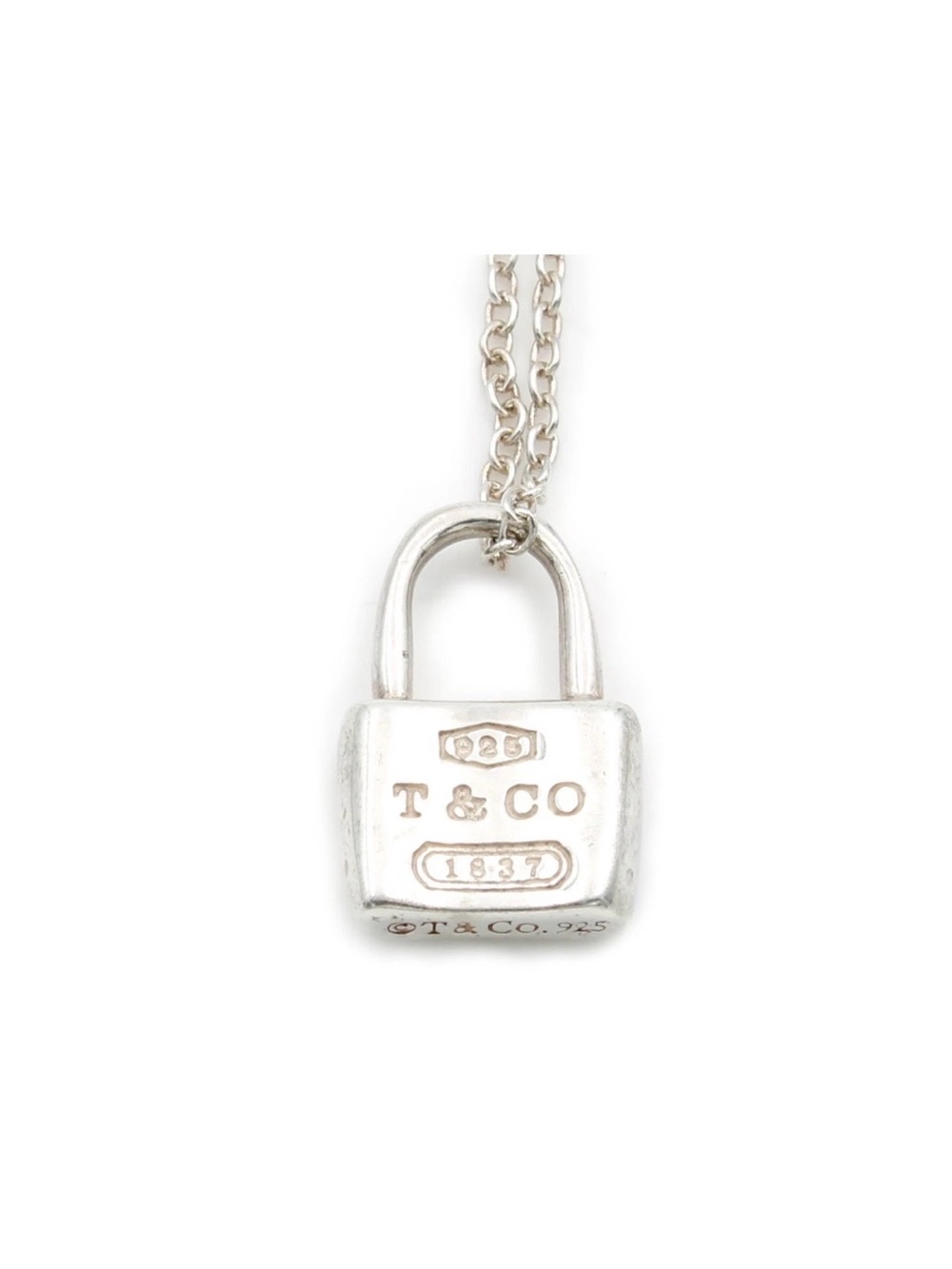 Tiffany & Co. Silver Padlock Pendant Necklace